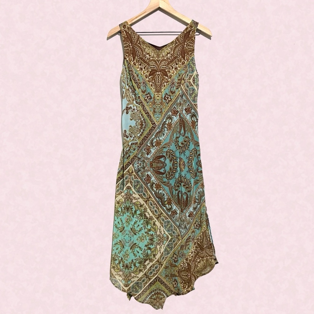Vintage Paisley Midi-Dress